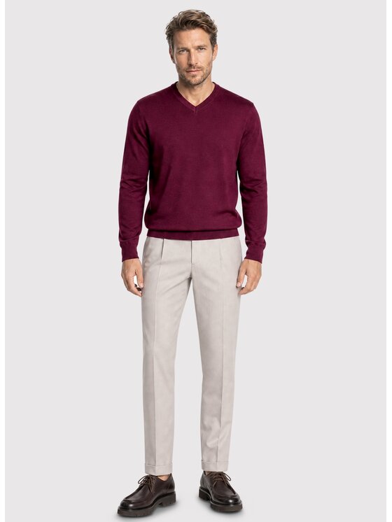 Pako Lorente Pako Lorente Sweter P26WN-2X-010 Bordowy Straight Fit