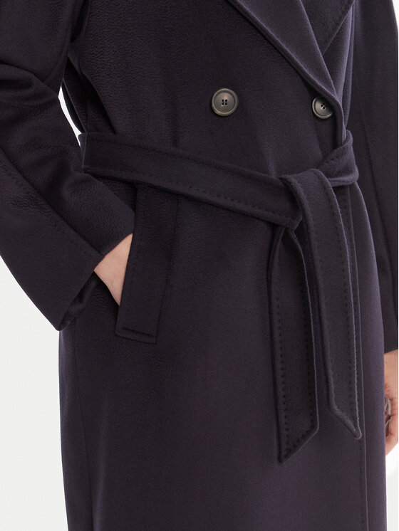 Weekend Max Mara Weekend Max Mara Gyapjú kabát Resina 2525016031 Sötétkék Regular Fit
