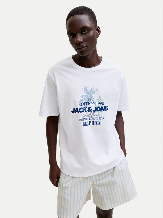 Jack & Jones Jack & Jones Tricou Gradient Print 12288094 Alb Regular Fit