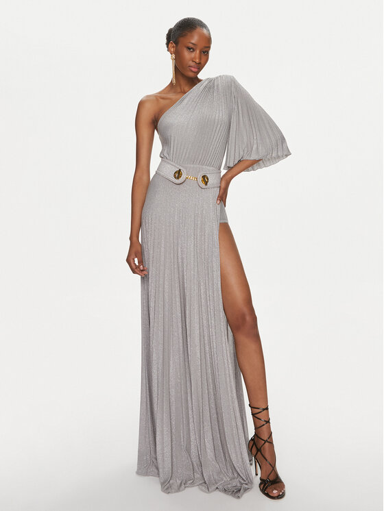 Elisabetta Franchi Elisabetta Franchi Abendkleid AB-534-41E2-5754 Silberfarben Regular Fit