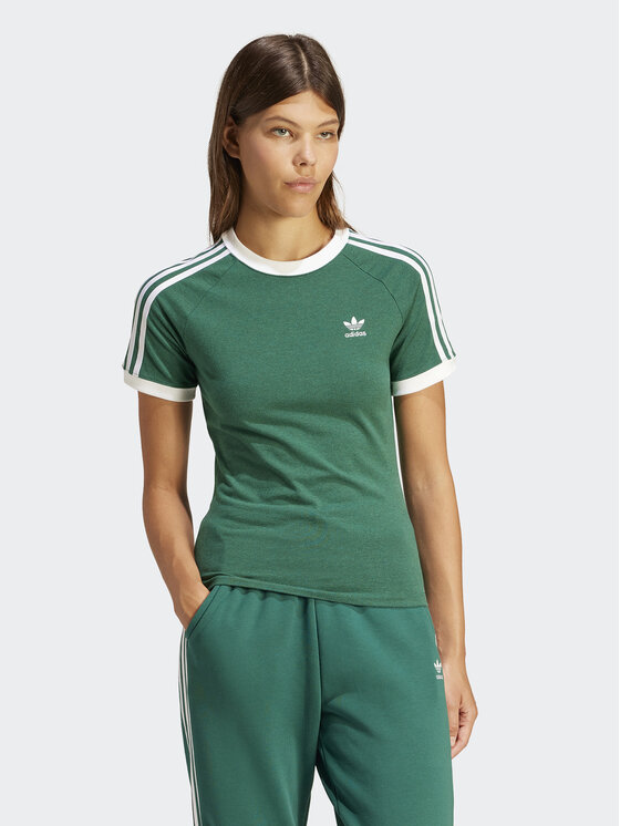 adidas T shirt 3 Stripes IR8110 Vert Slim Fit Modivo