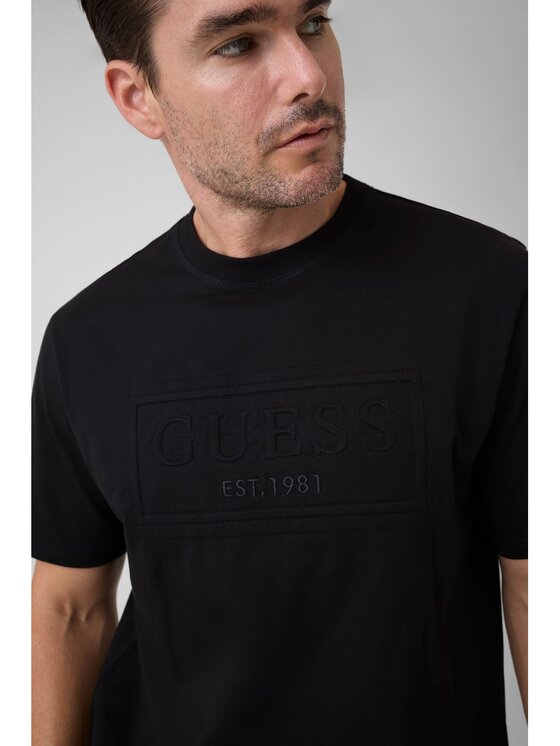 Guess Guess Tricou 183984 Negru Classic Fit