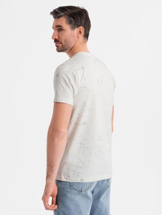 Ombre Ombre T-Shirt OM-TSFP-0187 Biały Regular Fit