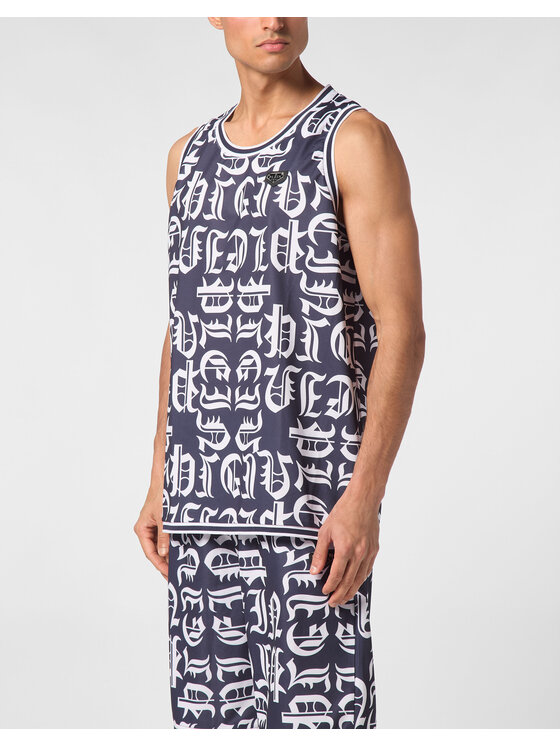 PHILIPP PLEIN PHILIPP PLEIN Tank top 9449 Tmavomodrá Regular Fit