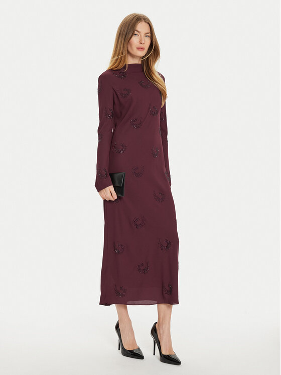 PINKO PINKO Večerní šaty 104335 A289 Bordó Regular Fit