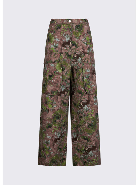 Liu Jo Liu Jo Spodnie materiałowe WA6125T433AP9360 Zielony Loose Fit
