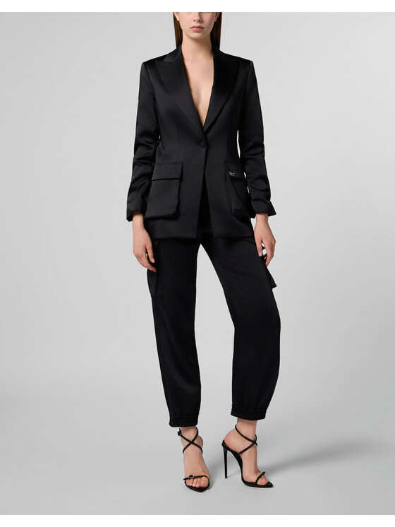 PHILIPP PLEIN PHILIPP PLEIN Marynarka 29121 Czarny Loose Fit