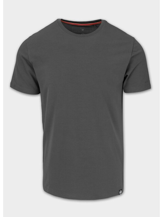 PITBULL PITBULL T-Shirt Koszulka męska Slim Fit MINIMAL L Szary Regular Fit