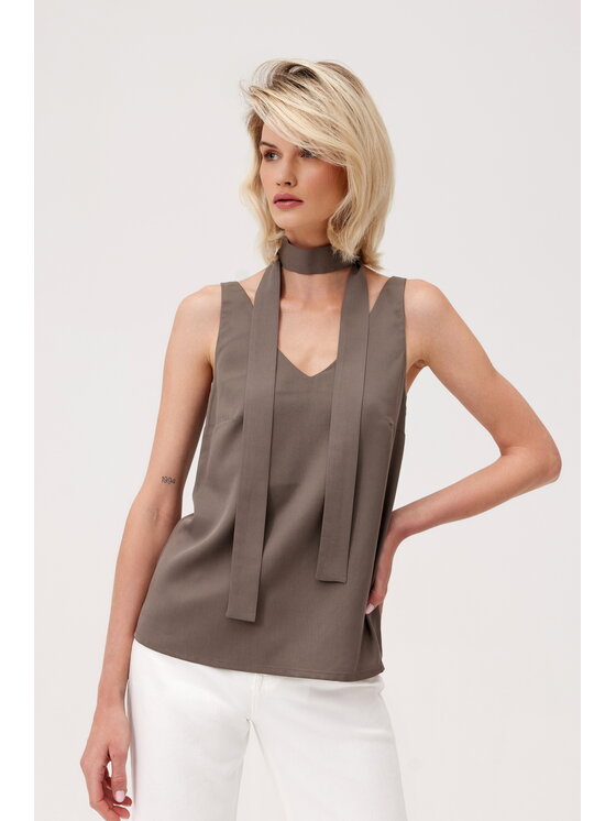 TOTU TOTU Top IVY Brązowy Regular Fit