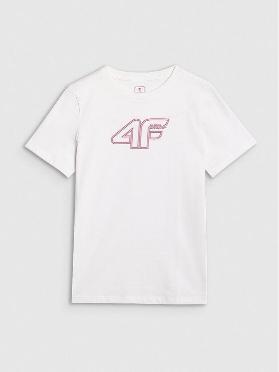4F 4F T-Shirt BASIC+ Biały Regular Fit