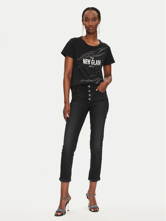 Liu Jo Liu Jo T-krekls TF4205 JS923 Melns Regular Fit