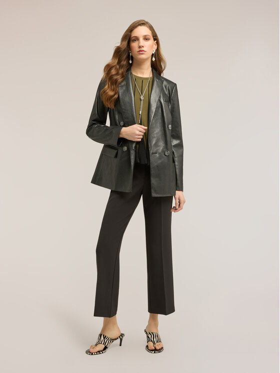 Motivi Motivi Kurtka z imitacji skóry Q029Q001042N033 Czarny Regular Fit