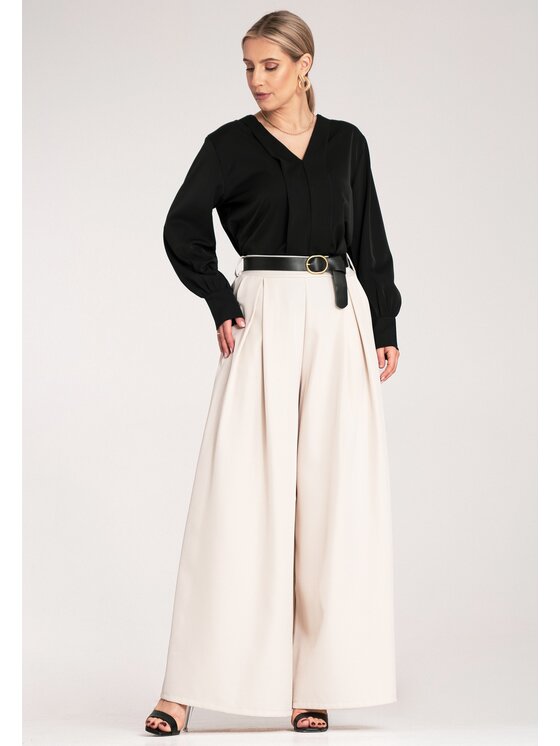 FIGL FIGL Pantaloni di tessuto M1134 Bianco Palazzo Fit