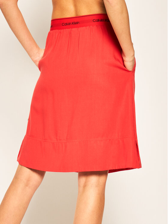 Calvin Klein Calvin Klein Пола тип трапец Washed Tencell Elastic K20K201781 Червен Regular Fit