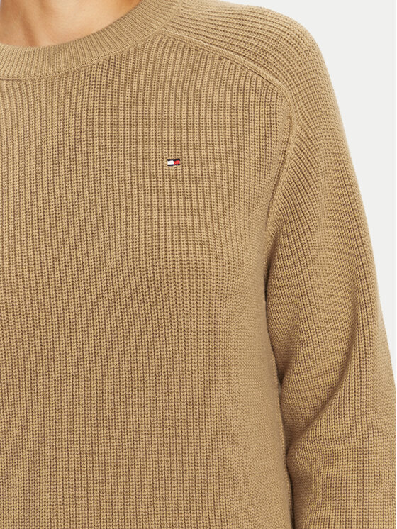 Tommy Hilfiger Tommy Hilfiger Sweter WW0WW40751 Beżowy Regular Fit