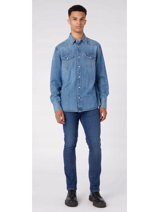 Wrangler Wrangler Jeansy Larston Niebieski Slim Fit