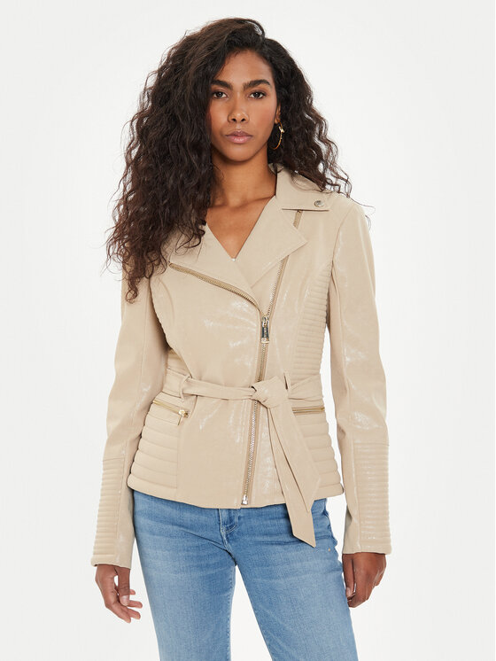 Guess Guess Odinė striukė W4YL10 WGAF0 Smėlio Regular Fit