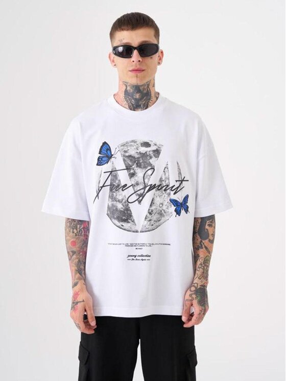 Machinist Machinist T-Shirt Koszulka Z Krótkim Rękawem Męska Biała Machinist Free Spirit M Biały Oversize