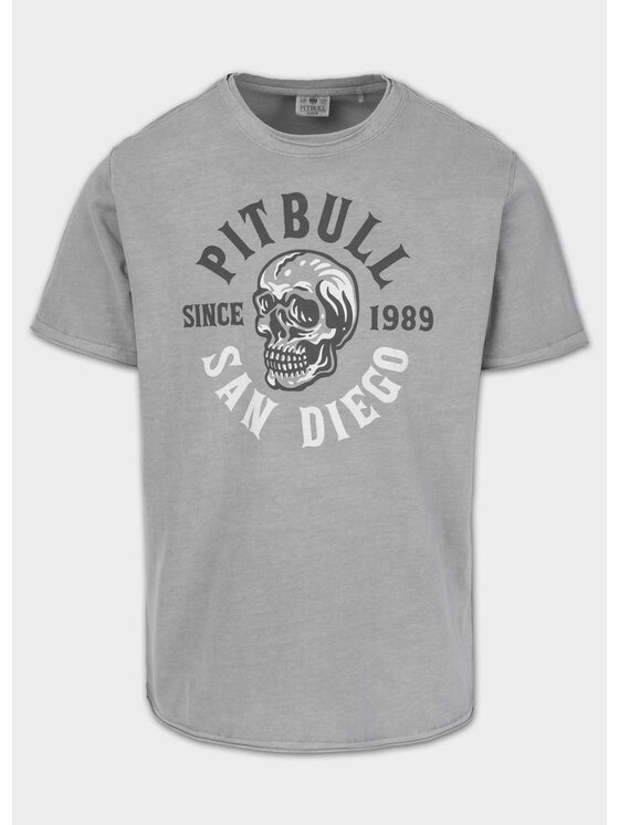 PITBULL PITBULL T-Shirt SKULL LOGO Szary Regular Fit