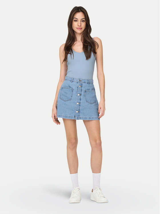 JDY JDY Top Nanna 15180497 Błękitny Slim Fit