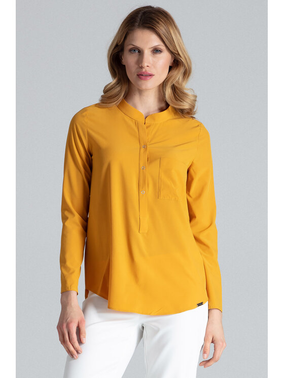 FIGL FIGL Blúzka M663 Žltá Regular Fit