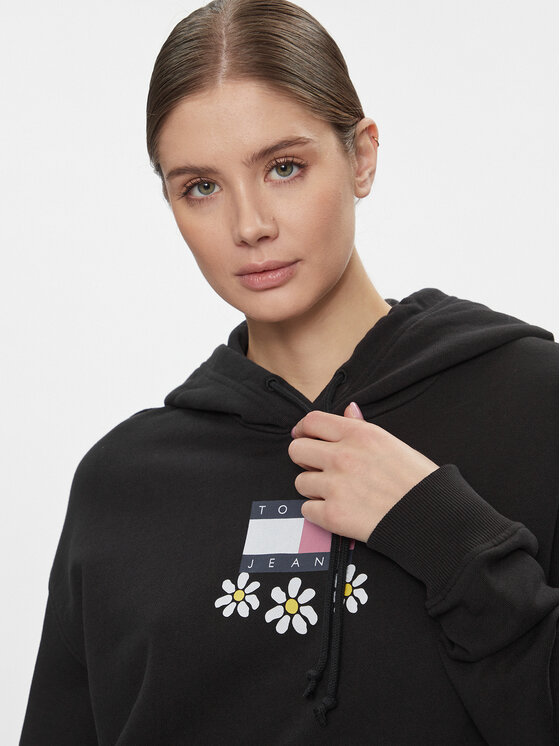 Tommy Jeans Tommy Jeans Μπλούζα Tjw Bxy Daisy Flag Hoodie DW0DW17708 Μαύρο Regular Fit