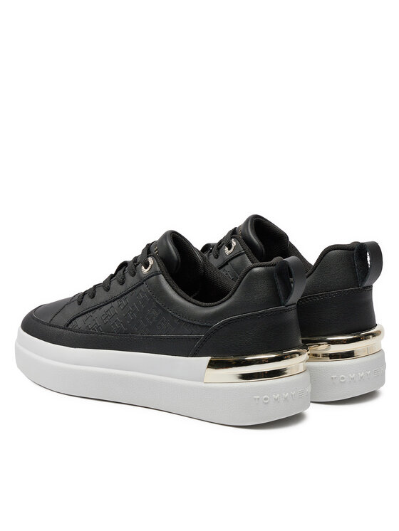 Tommy Hilfiger Tommy Hilfiger Laisvalaikio batai Lux Court Sneaker Monogram FW0FW07808 Juoda