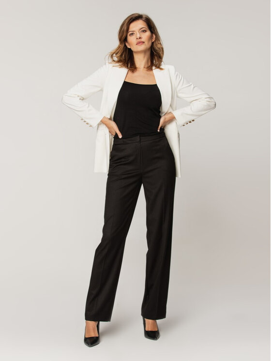 Willsoor Willsoor Spodnie damskie 67537 Czarny Straight Leg