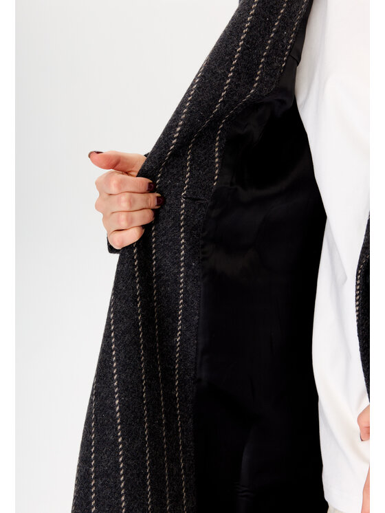 Mirons Mirons Płaszcz przejściowy Soft Czarny Oversize