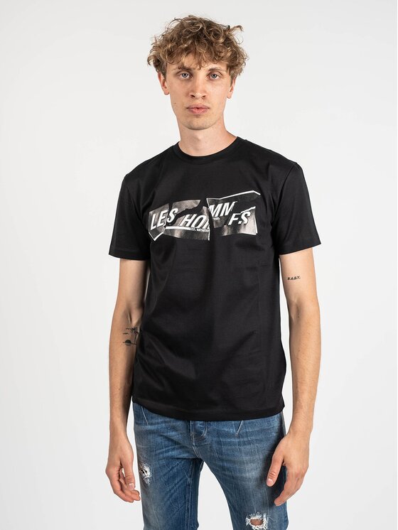 Les Hommes Les Hommes T-Shirt LLT202-717P | Round Neck T-Shirt Černá Regular Fit