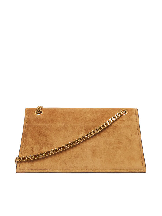 Tory Burch Tory Burch Τσάντα Kira Turnlock Suede Shoulder Bag 178857 Καφέ
