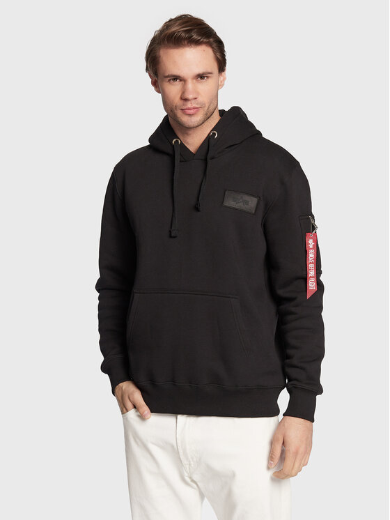 Alpha Industries Alpha Industries Mikina Back Print 178318FP Černá Regular Fit