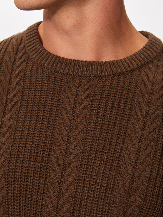 Jack & Jones Jack & Jones Sweter 12261436 Brązowy Regular Fit