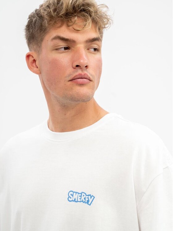 Smerfy Smerfy T-Shirt Szeroka luźna 111552 Biały Oversize