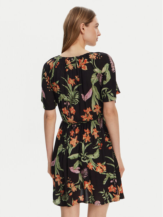 Roxy Roxy Sukienka letnia ERJWD03869 Czarny Regular Fit
