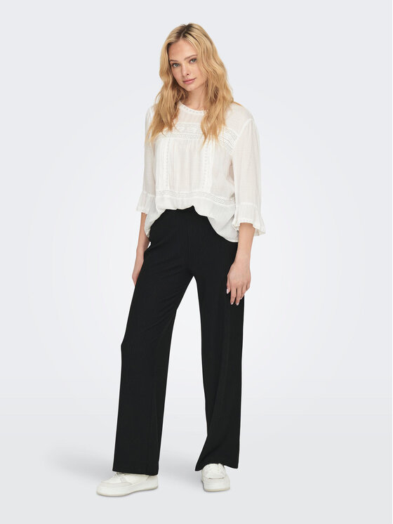 ONLY ONLY Kalhoty z materiálu 15202195 Černá Wide Leg