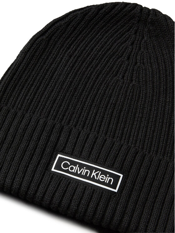 Calvin Klein Calvin Klein Müts Patch Chunky Rib Cotton Beanie LV04D8053G Must