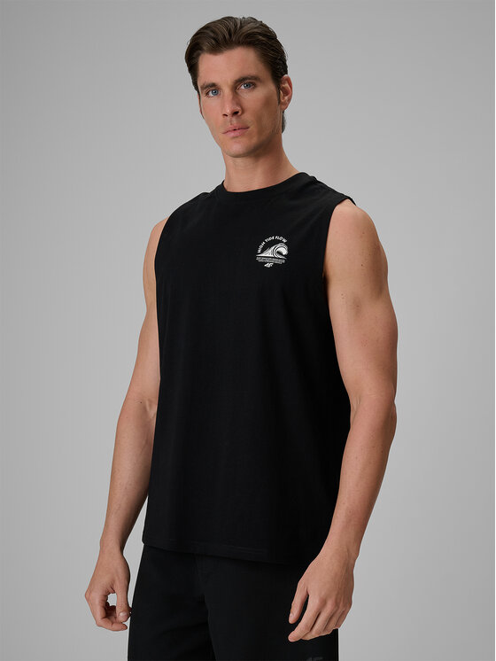 4F 4F Tank top CATCH THE WAVE Czarny Standard Fit