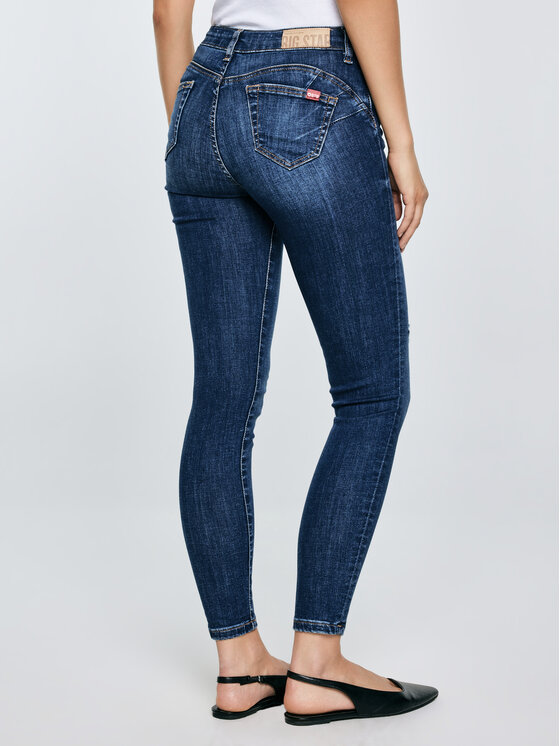 BIG STAR BIG STAR Jeansy MELINDA HIGH WAIST Granatowy Skinny Fit