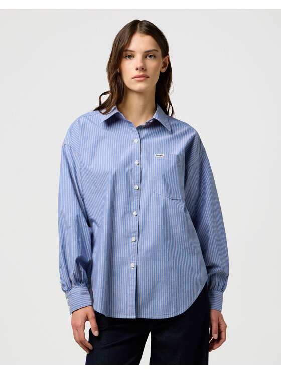Wrangler Wrangler Camicia COOL GIRL BLOUSE Blu Relaxed Fit
