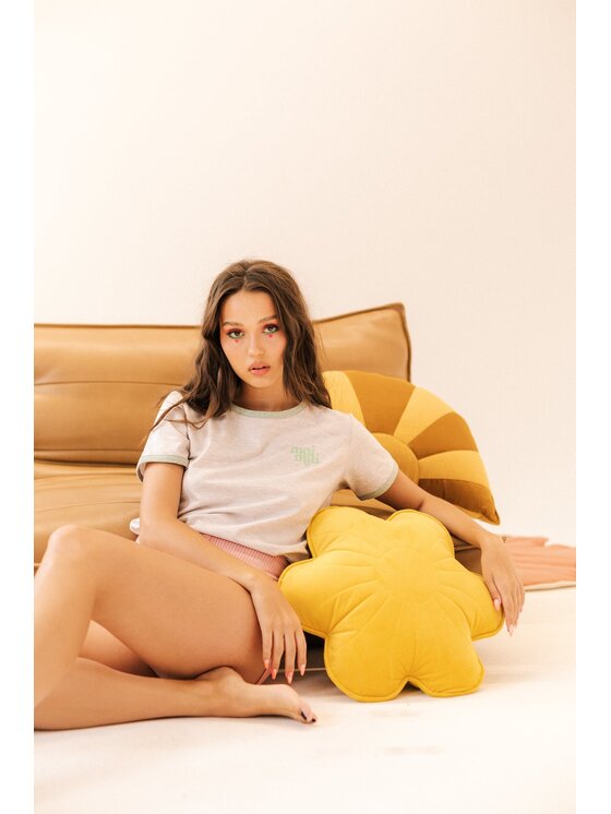 Moi Mili Moi Mili Bluzka Beige Beżowy Basic Fit