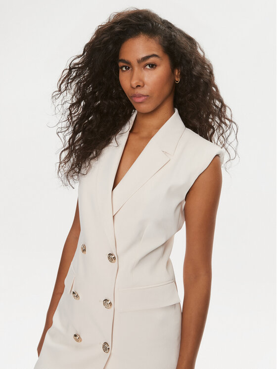 Liu Jo Liu Jo Kokteiļkleita CA4148 T2552 Écru Regular Fit