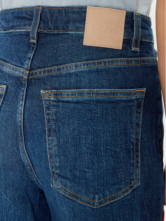 BOSS BOSS Jeans hlače Marlene 50529987 Mornarsko modra Wide Leg