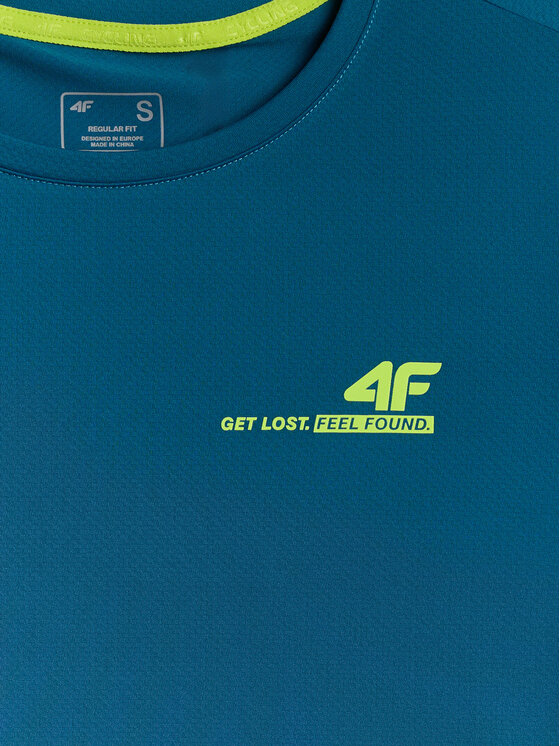 4F 4F Koszulka rowerowa GET LOST FEEL FOUND Turkusowy Regular Fit