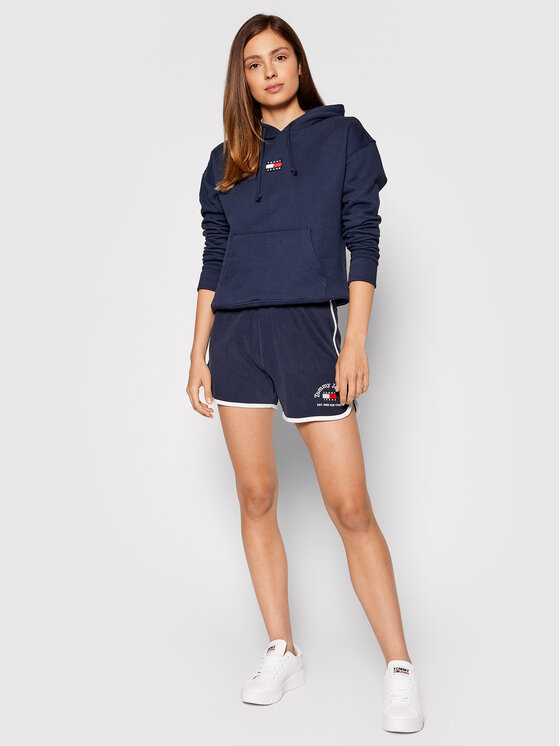 Tommy Jeans Džemperis Center Badge DW0DW10403 Tamsiai mėlyna Regular Fit •  Modivo.lt