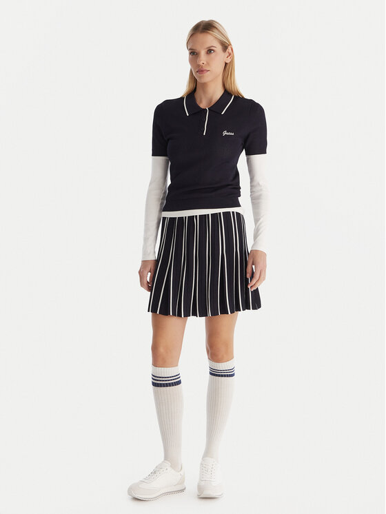 Guess Guess Fustă plisată V5GD00 Z3D60 Negru Regular Fit