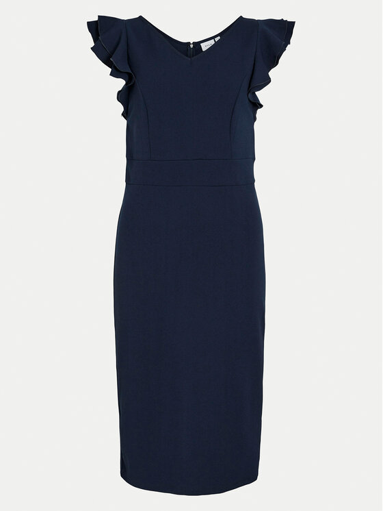 Vila Vila Sukienka koktajlowa Clara 14100344 Granatowy Slim Fit
