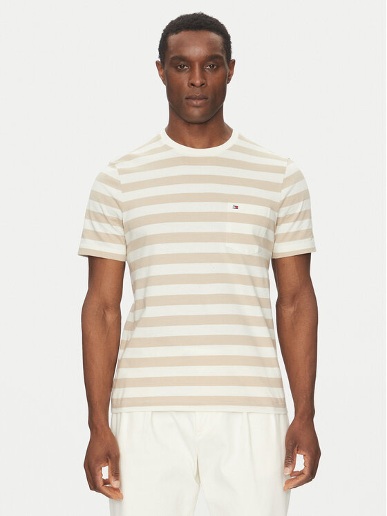 Tommy Hilfiger Tommy Hilfiger T-Shirt Essential MW0MW37283 Béžová Regular Fit