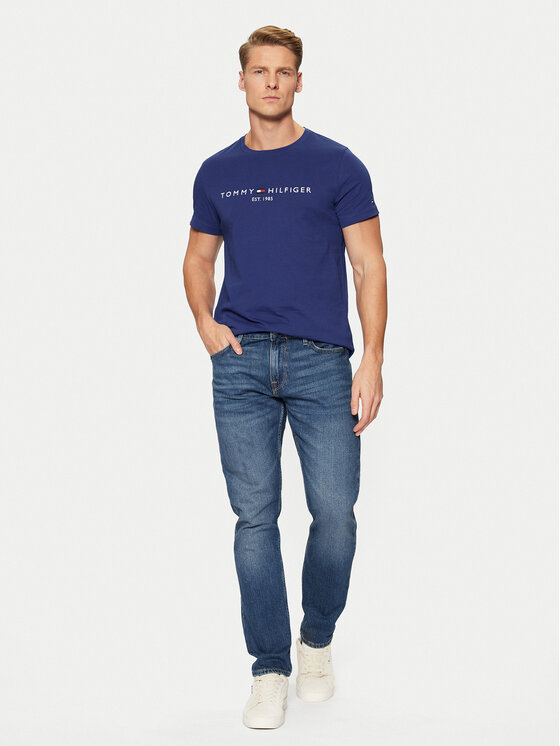 Tommy Hilfiger Tommy Hilfiger T-krekls Tommy Logo MW0MW11797 Tumši zils Regular Fit