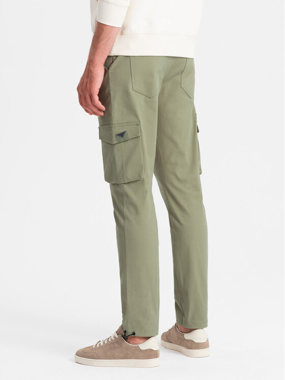 Ombre Ombre Cargo kalhoty OM-PACG-0196 Khaki Regular Fit
